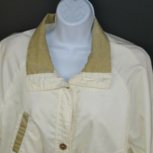 Vtg 1990's Cureent Seen Jacket, Crinkle Polyester, Glitter Trim Deadstock - Picture 2 of 7